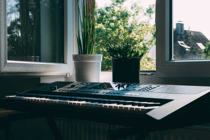 Digital Piano by Window