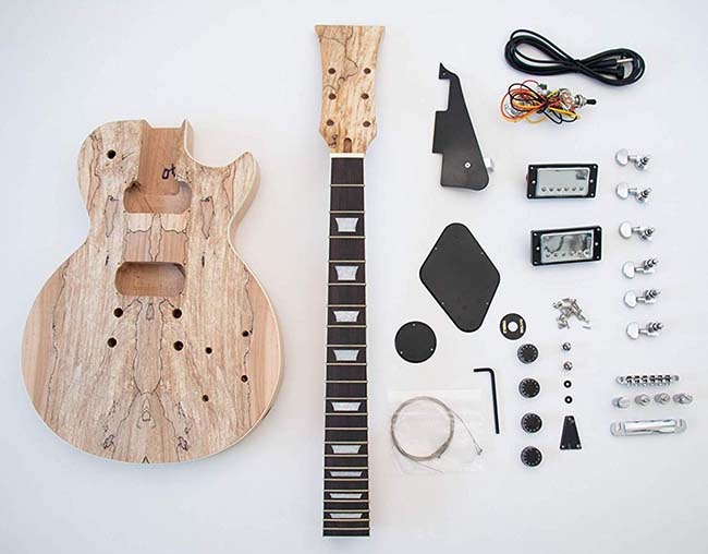 Spalted Maple Les Paul Guitar Kit Components Spalted Maple Les Paul Guitar Kit Components